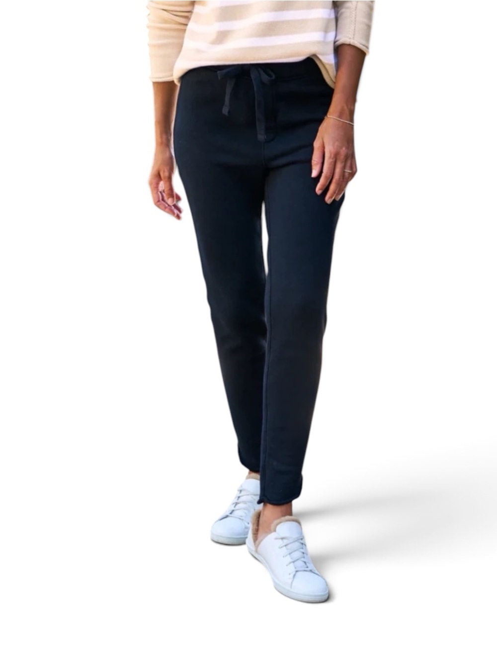 Frank & Eileen Womens Christine Tulip Ankle Sweatpants Navy Medium cotton costal